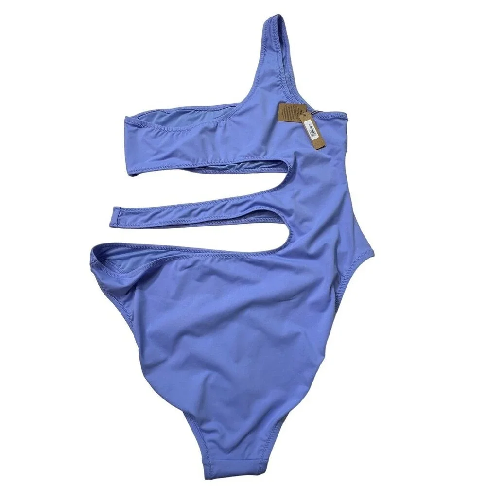 SKIMS Swim One Shoulder Monokini Periwinkle Womens‎ XL